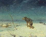 Alfred de Dreux The lone Wolf painting